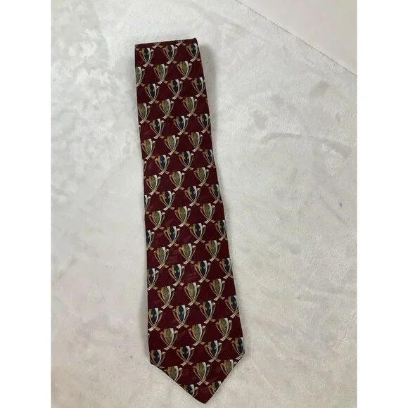 XMI Nordstrom Red Print Classic Silk Tie 59 in long x 3.5 in wide USA Made NWT - Picture 3 of 6